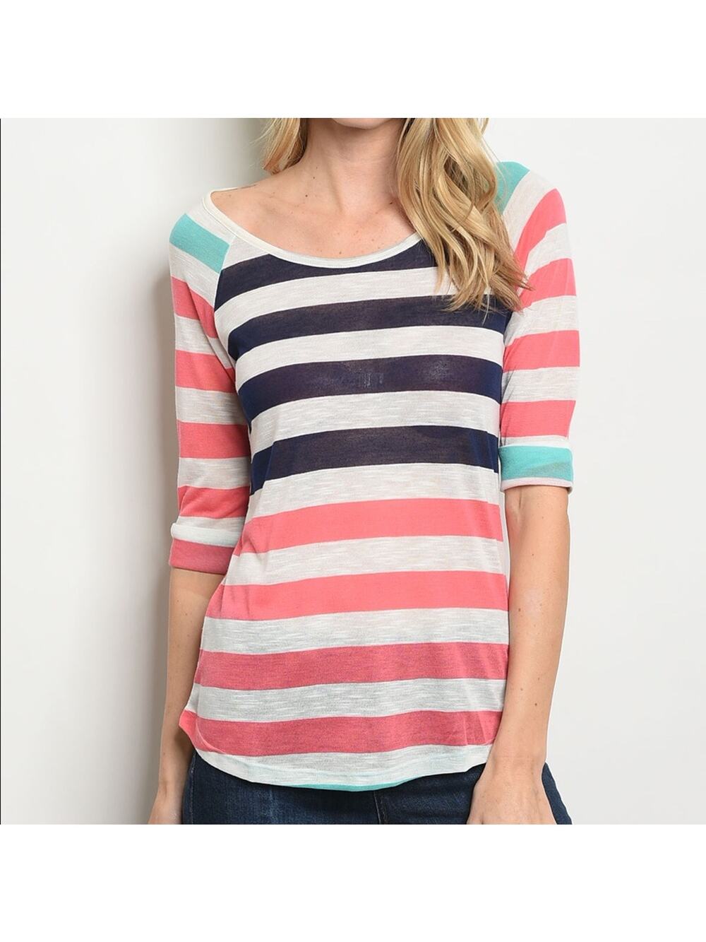 Scoop Neck Top Striped